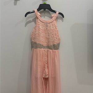 Speechless Rose Lace Kids Romper with Silver Accents